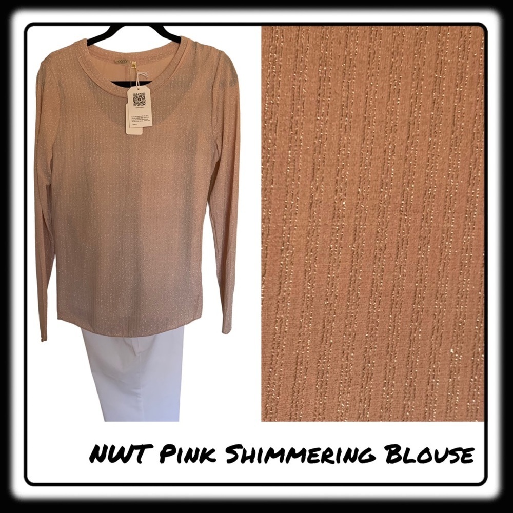 NWT Shimmering Pink blouse. Large / XLarge. Thin & Lightweight for spring